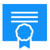 icon of certificate of analysis for adult merchant account products